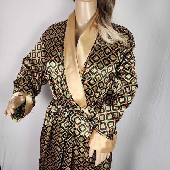 VICTORIA SECRET Satin Long Robe Kimono Gown Top Bottom Set Size M - Picture 2 of 16